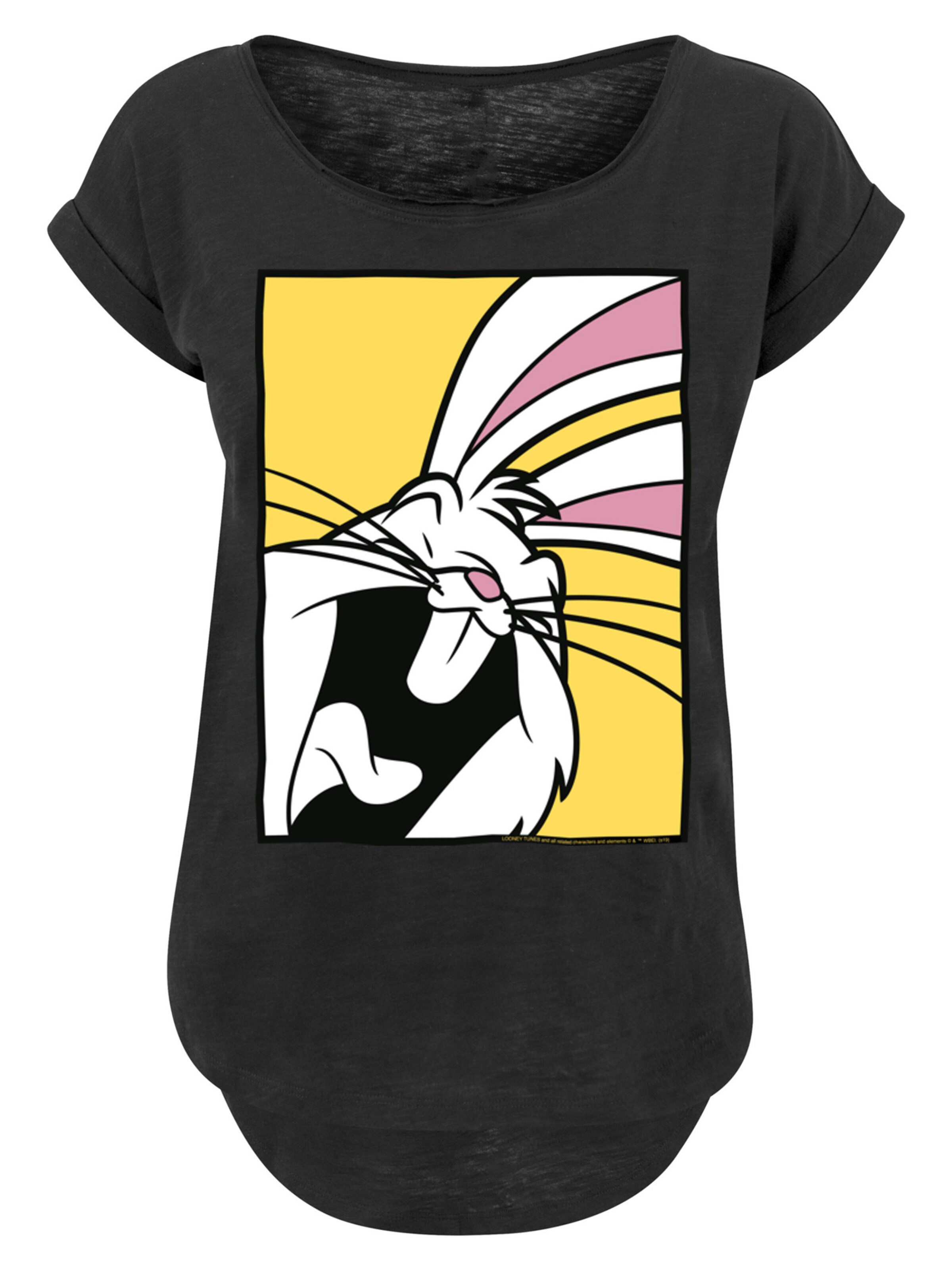 F4NT4STIC Shirt 'Looney Tunes Bugs Bunny Laughing' in de kleur Geel / Rosé / Zwart / Wit, Productweergave