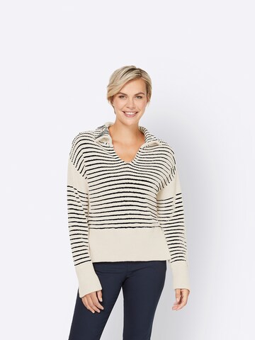 Pull-over heine en beige : devant