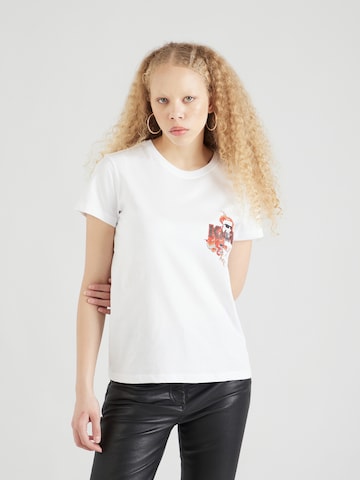 Karl Lagerfeld T-Shirt 'Ikonik lny' in Weiß: predná strana