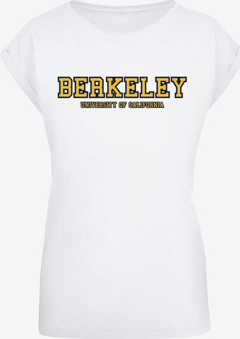 Merchcode Shirt 'Berkeley University' in Wit: voorkant