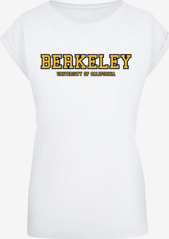 Merchcode Shirt 'Berkeley University' in Wit: voorkant