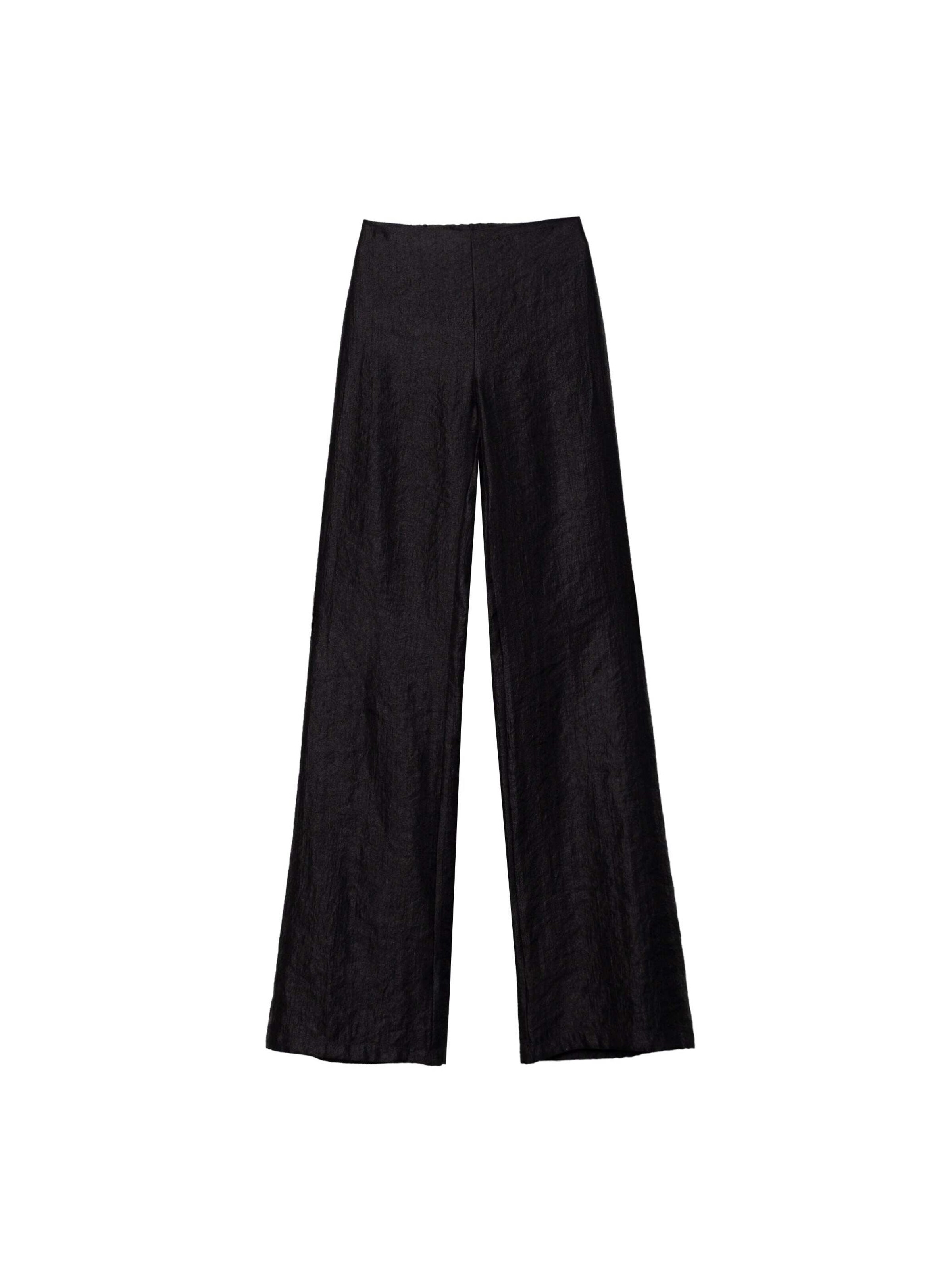 THE-ARE - Pierna ancha Pantalón en negro: frente