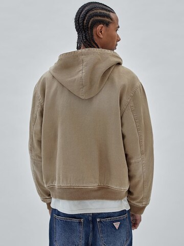 GUESS Sweatjacke in Beige