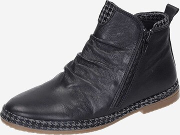 MANITU Lace-Up Ankle Boots in Black: front