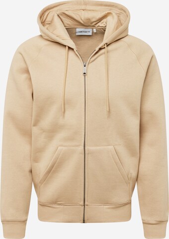 Veste de survêtement Carhartt WIP en beige : devant