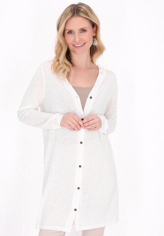 Cardigan Usha en blanc : devant