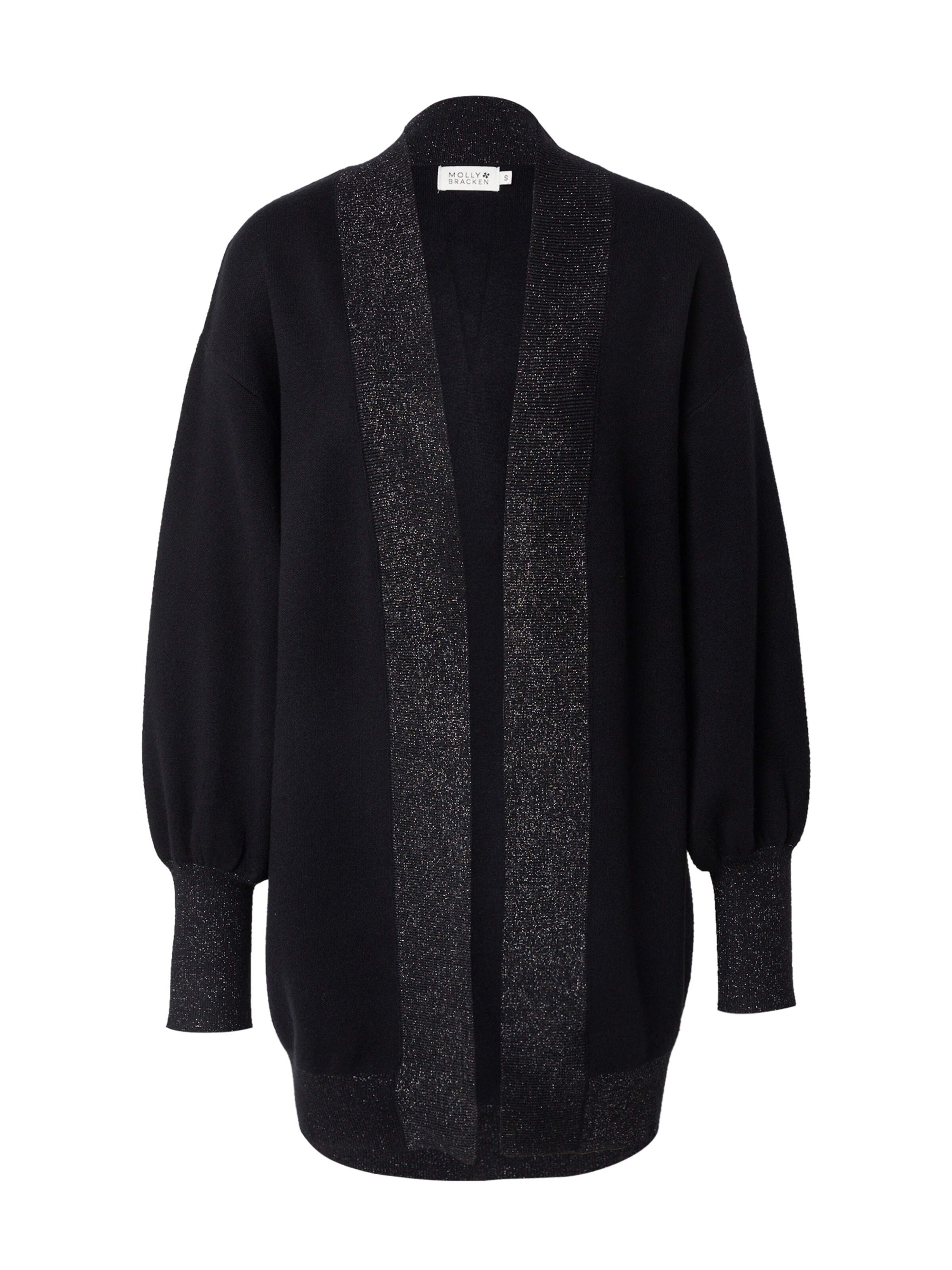 melns Molly BRACKEN Adīta jaka: no priekšpuses