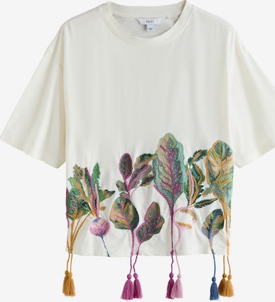Next Majica veličine L-XL u ecru/prljavo bijela / narančasto žuta / tamno zelena / ljubičasta, Pregled proizvoda