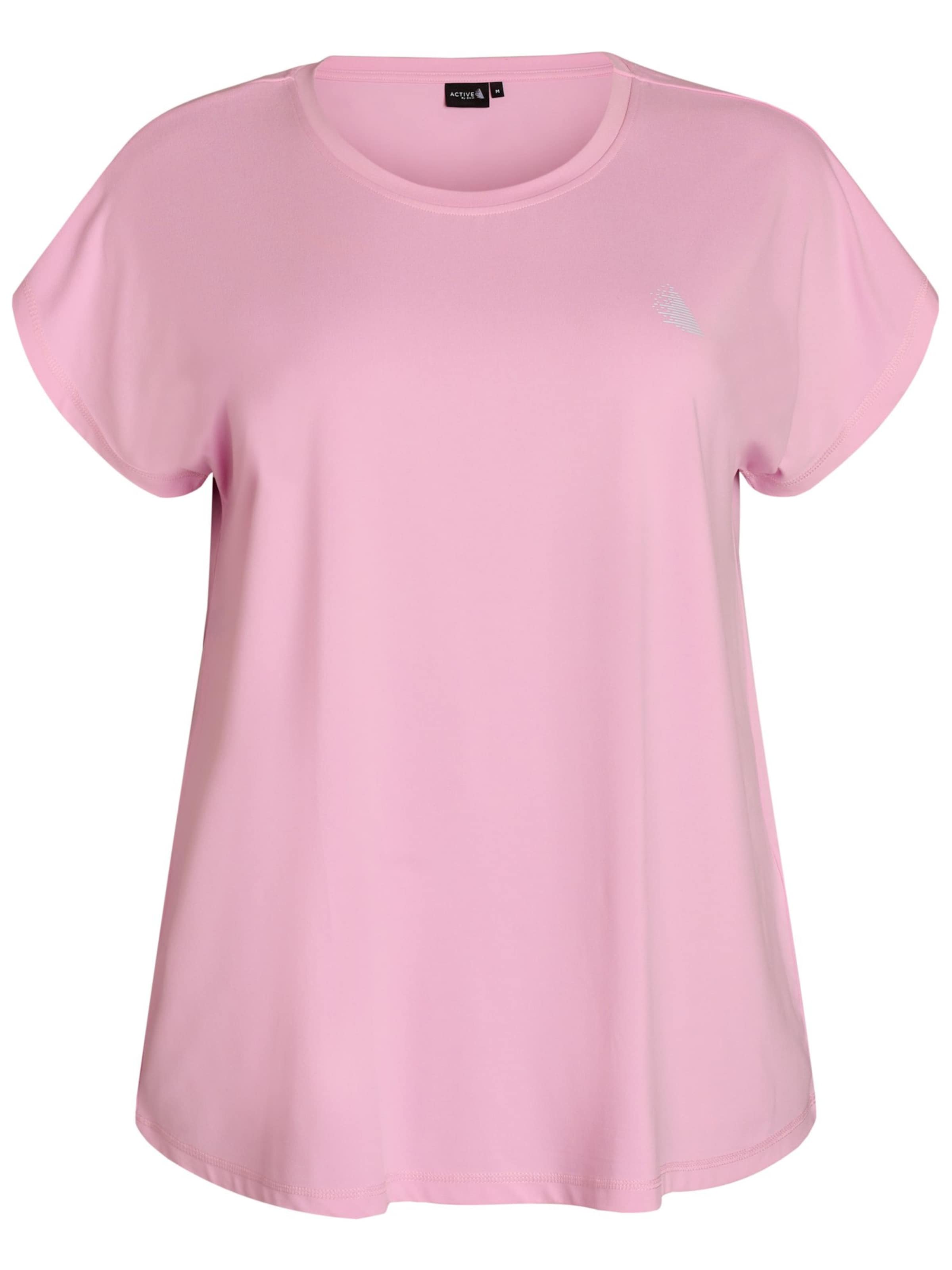 Zizzi Funktionsshirt 'ABASIC' in Pink: Vorderseite