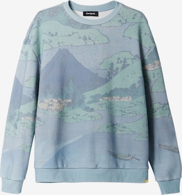 Sweat-shirt Desigual en bleu : devant