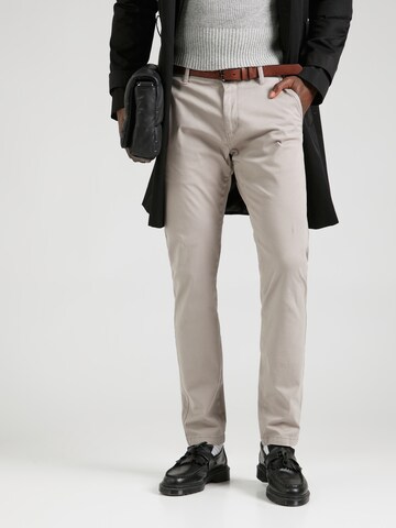 Coupe slim Pantalon chino 'GOWER' INDICODE JEANS en gris : devant