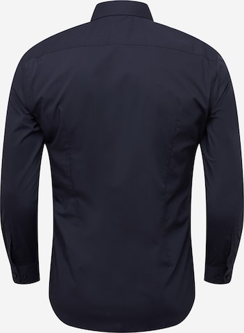 Coupe slim Chemise 'H-Hank' BOSS Black en bleu