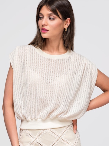 Ombre Blouse in Beige