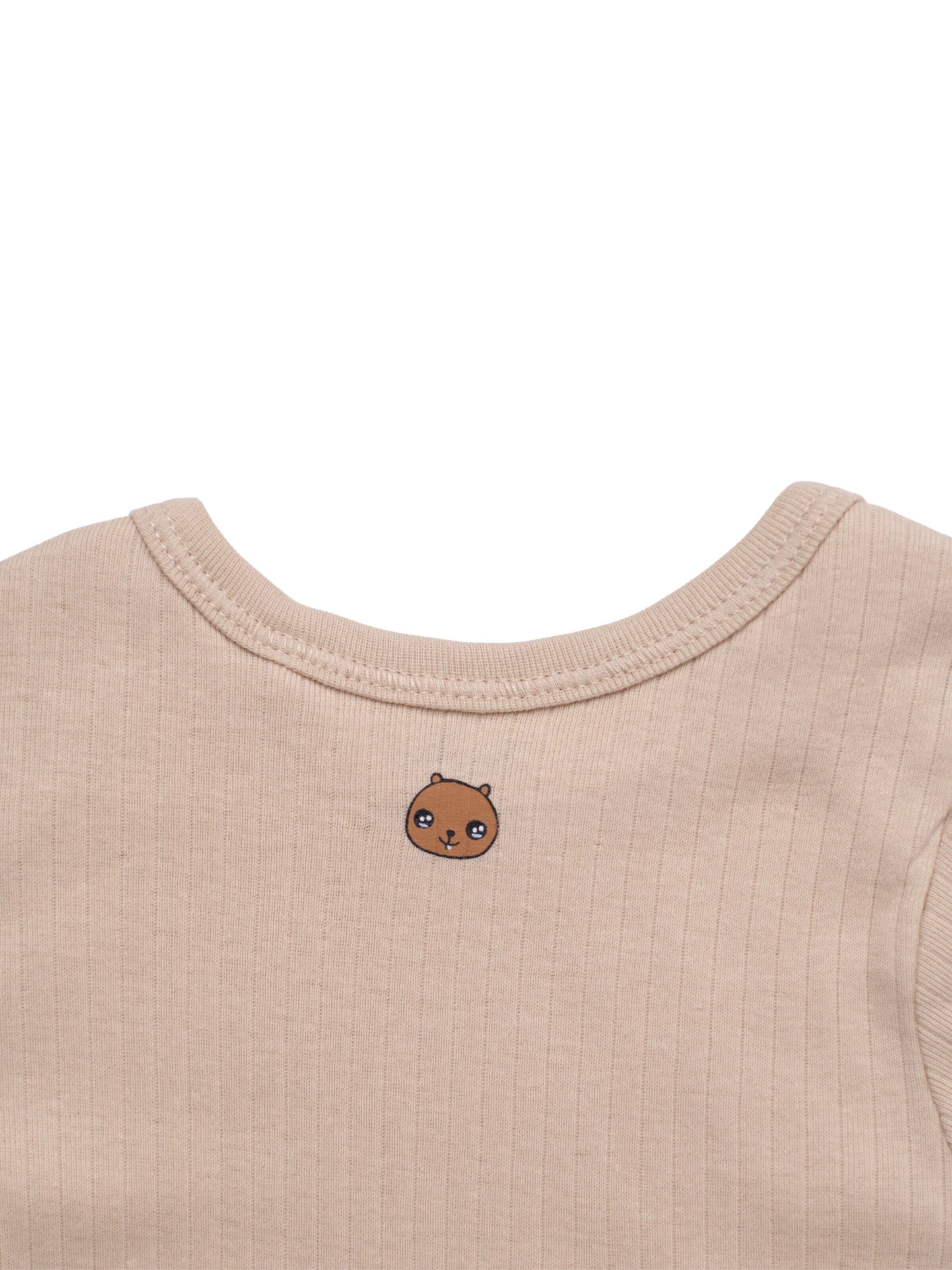 BergBiber Romper/bodysuit 'Langarm Body AVA (mitwachsend)' in Beige