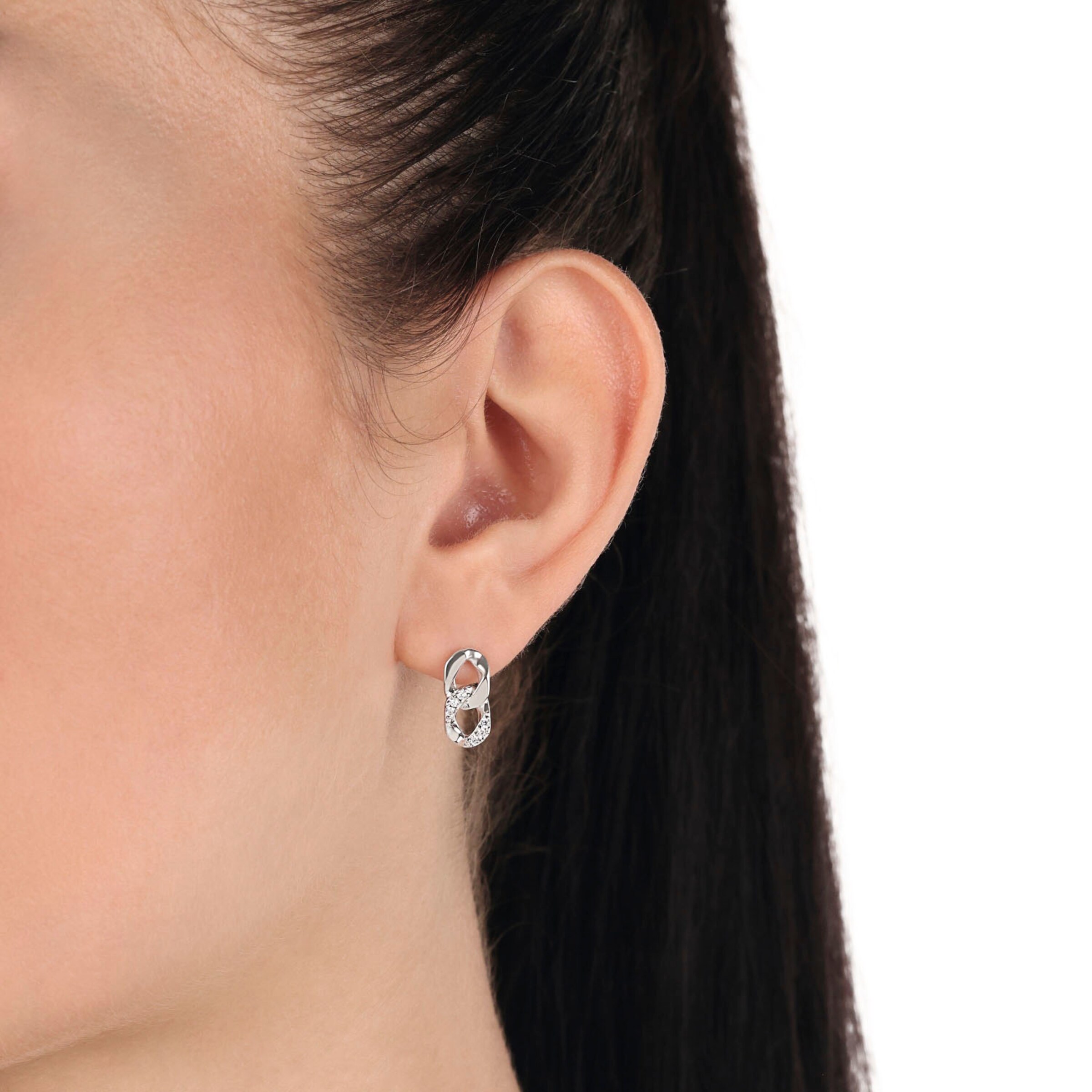 AMOR Earrings in Silver: front