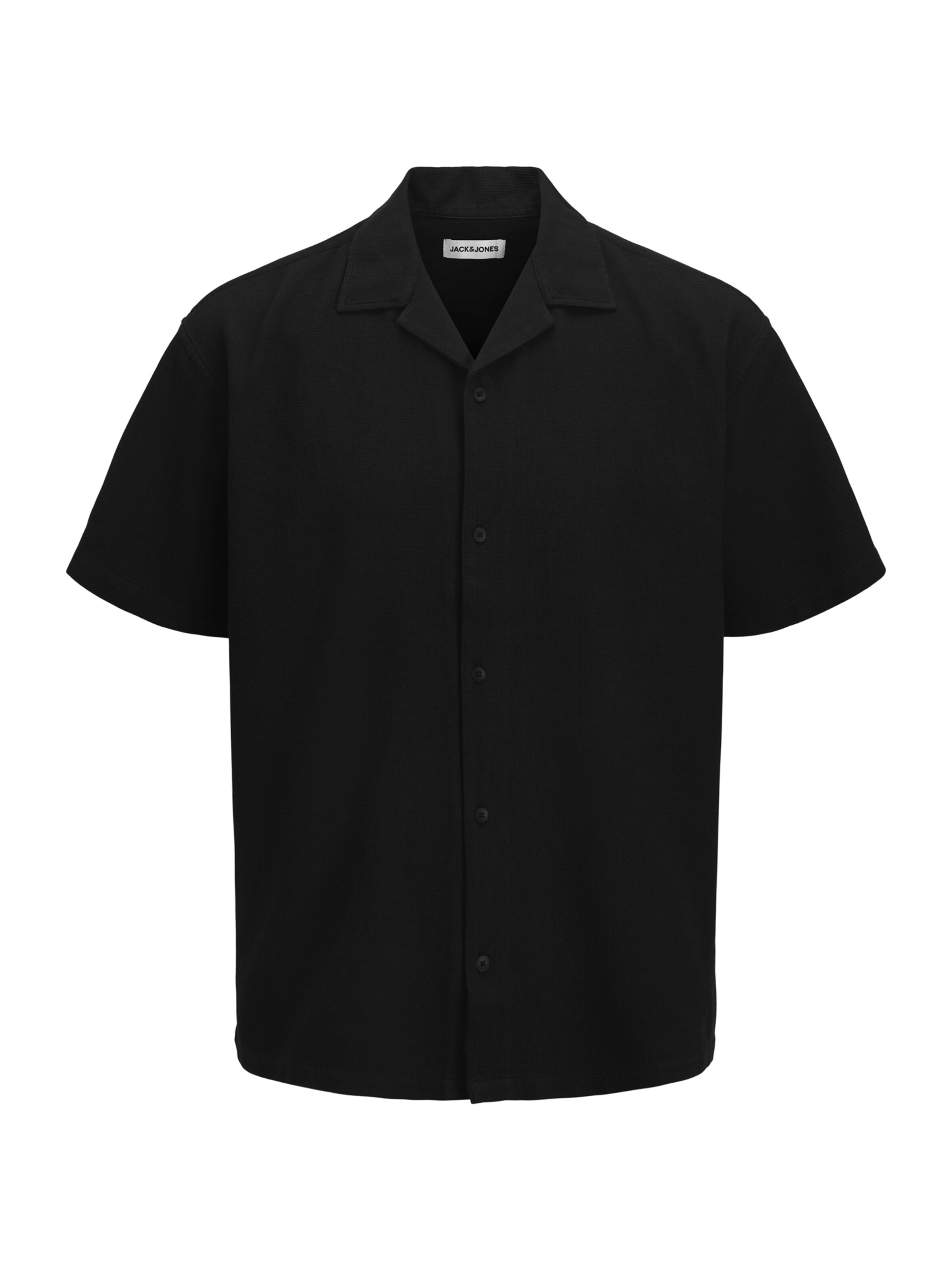 Jack & Jones Plus - Regular Fit Camisa 'JJGLOBAL' em preto: frente