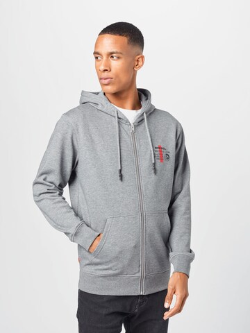 DIESEL Regular Fit Sweatjacke 'Brandon' in Grau: Vorderseite