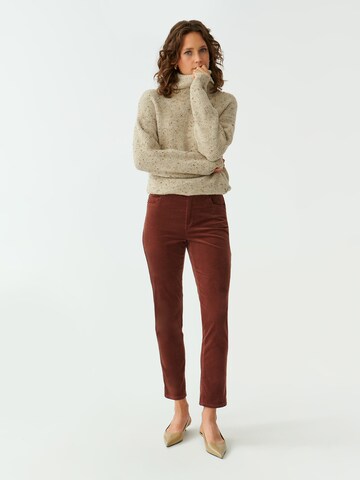 TATUUM Slim fit Trousers 'ZORIA' in Brown