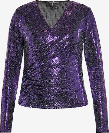 Camicia da donna di faina in lilla: frontale