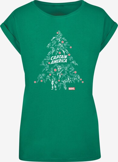 ABSOLUTE CULT T-Shirt 'Captain America - Christmas Tree' in grün / pink / weiß, Produktansicht