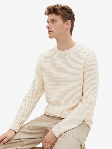 TOM TAILOR Pullover i beige