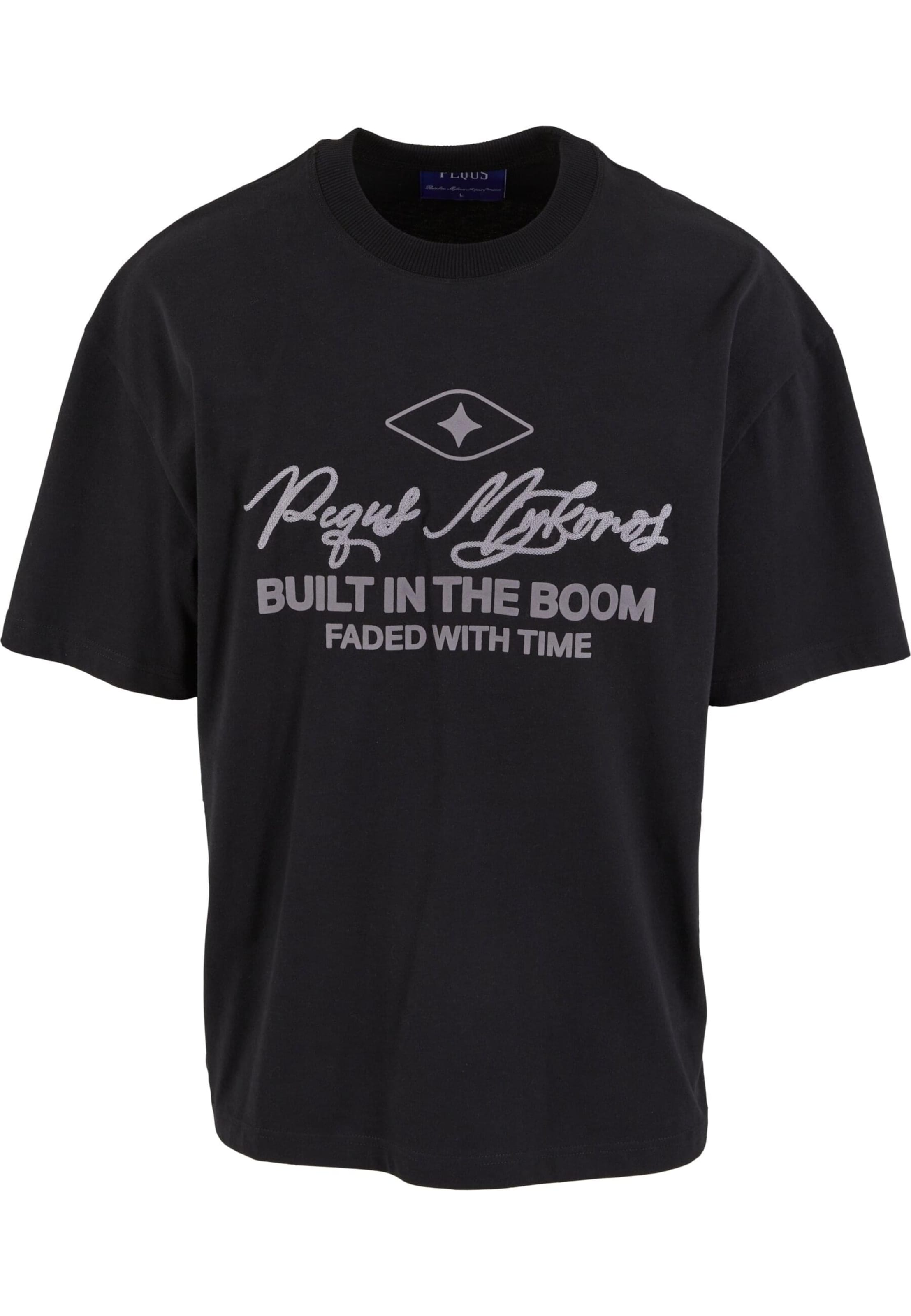 Pequs Tričko 'Built in the Boom' - Čierna: predná strana
