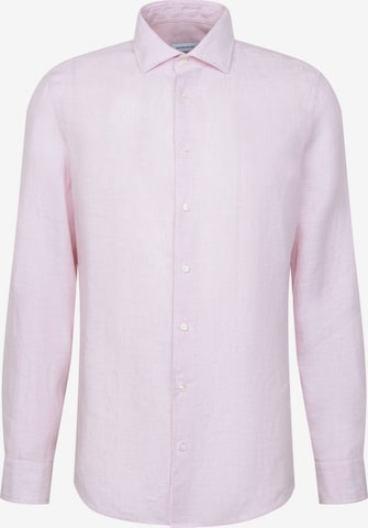 Chemise business 'SMART LINEN' SEIDENSTICKER en rose : devant