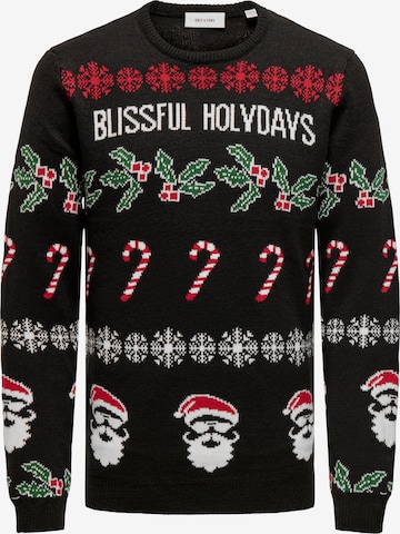 Only & Sons - Jersey 'ONSXmas' en negro: frente