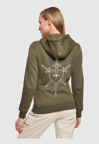 Felpa 'Heartbreaker Lovetaker' di Mister Tee in verde: frontale