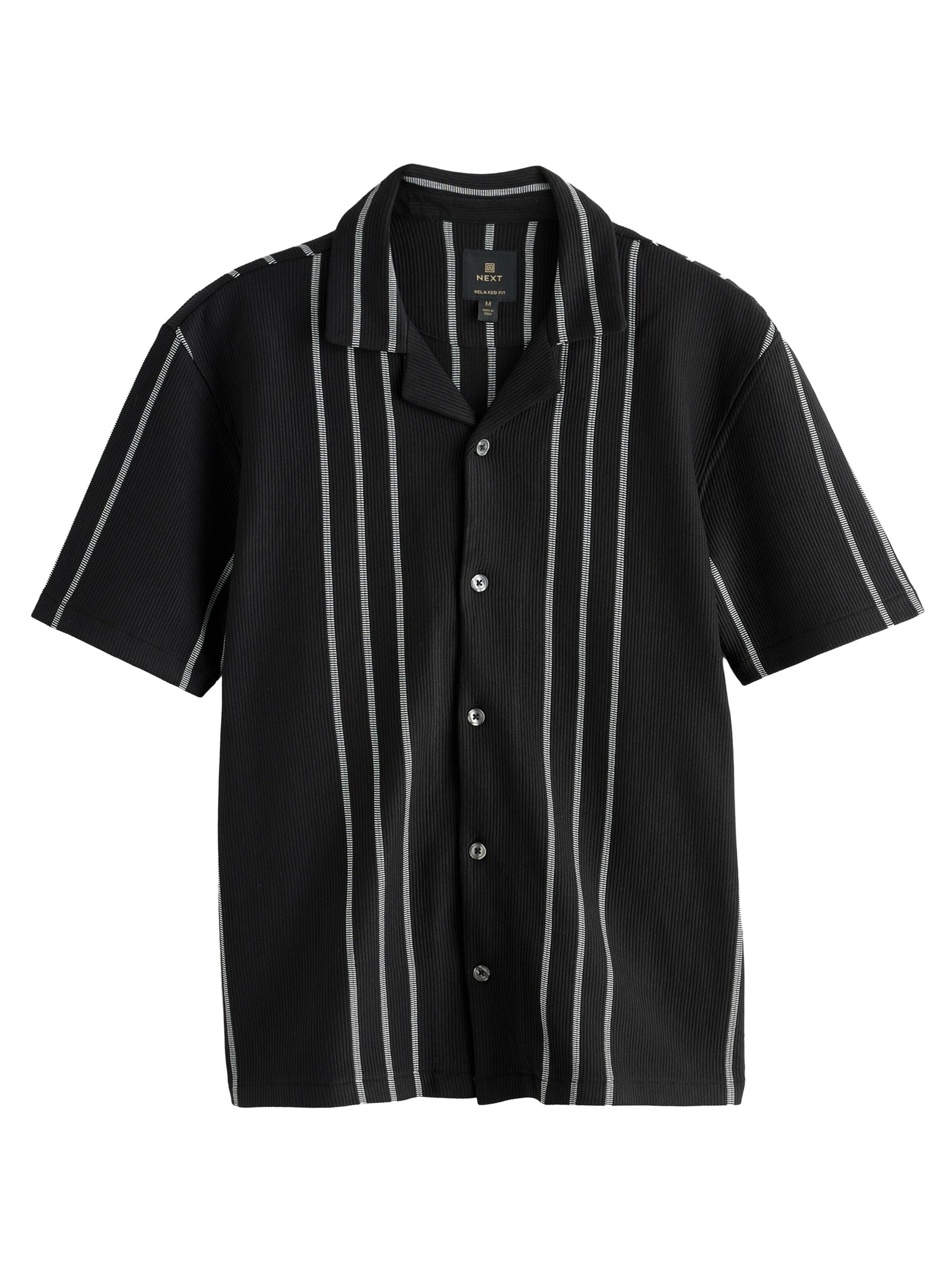 Next Regular fit Πουκάμισο σε μαύρο: μπροστά