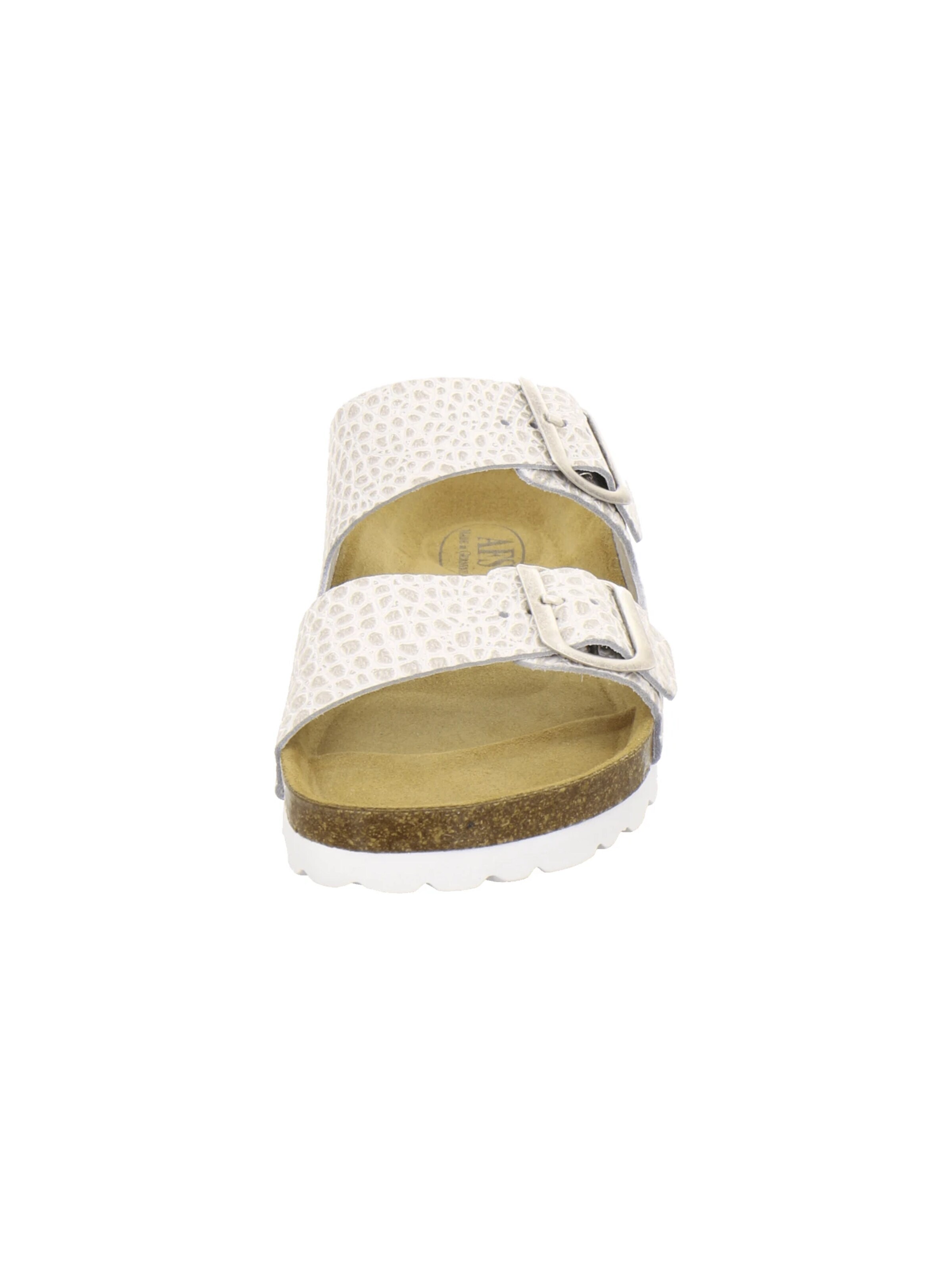 AFS-Schuhe - Zapatos abiertos 'Pantoletten Damen Zweischnaller beige-crocco' en beige