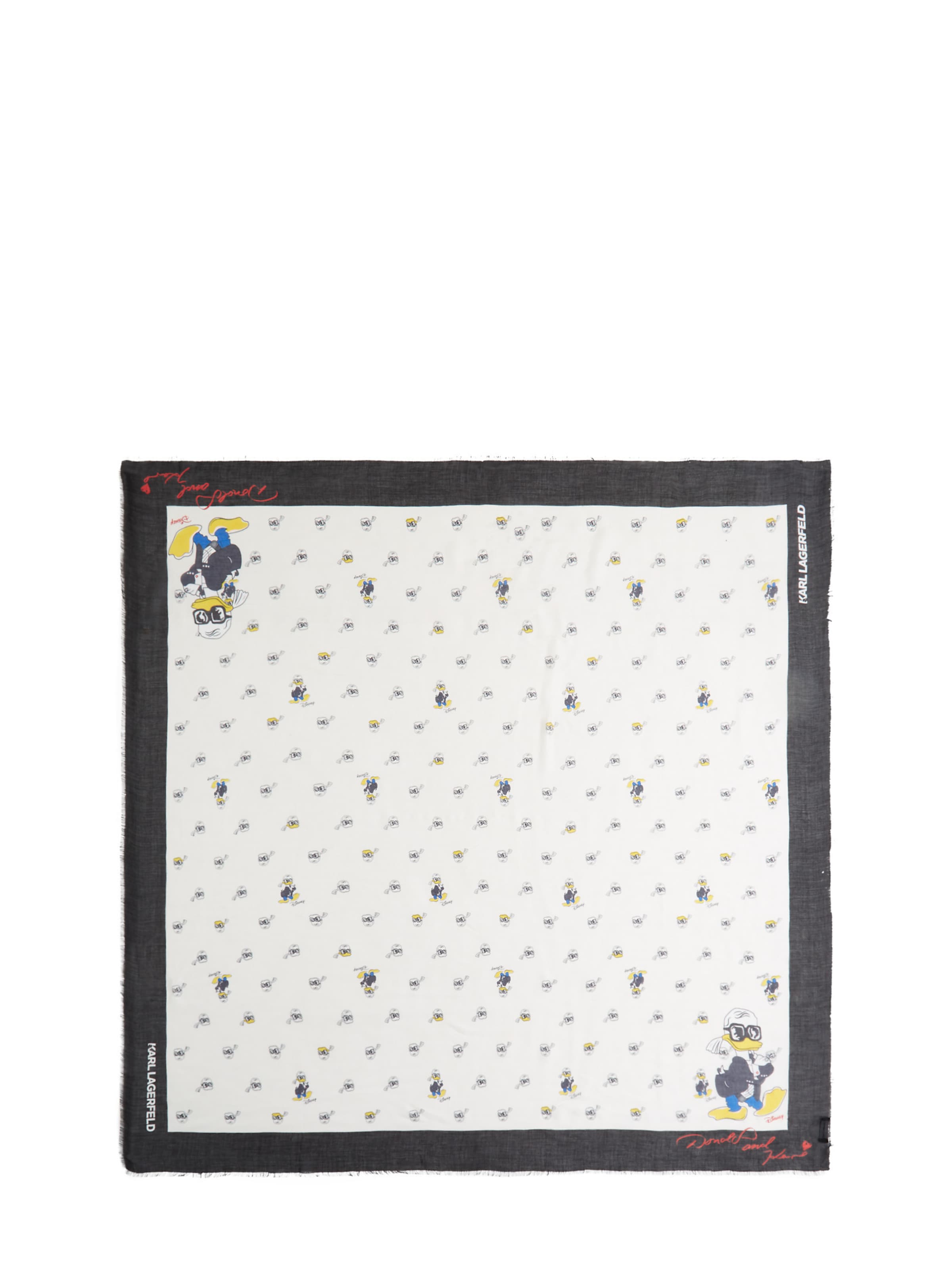 Fular 'Disney x Karl Lagerfeld' de la Karl Lagerfeld pe alb