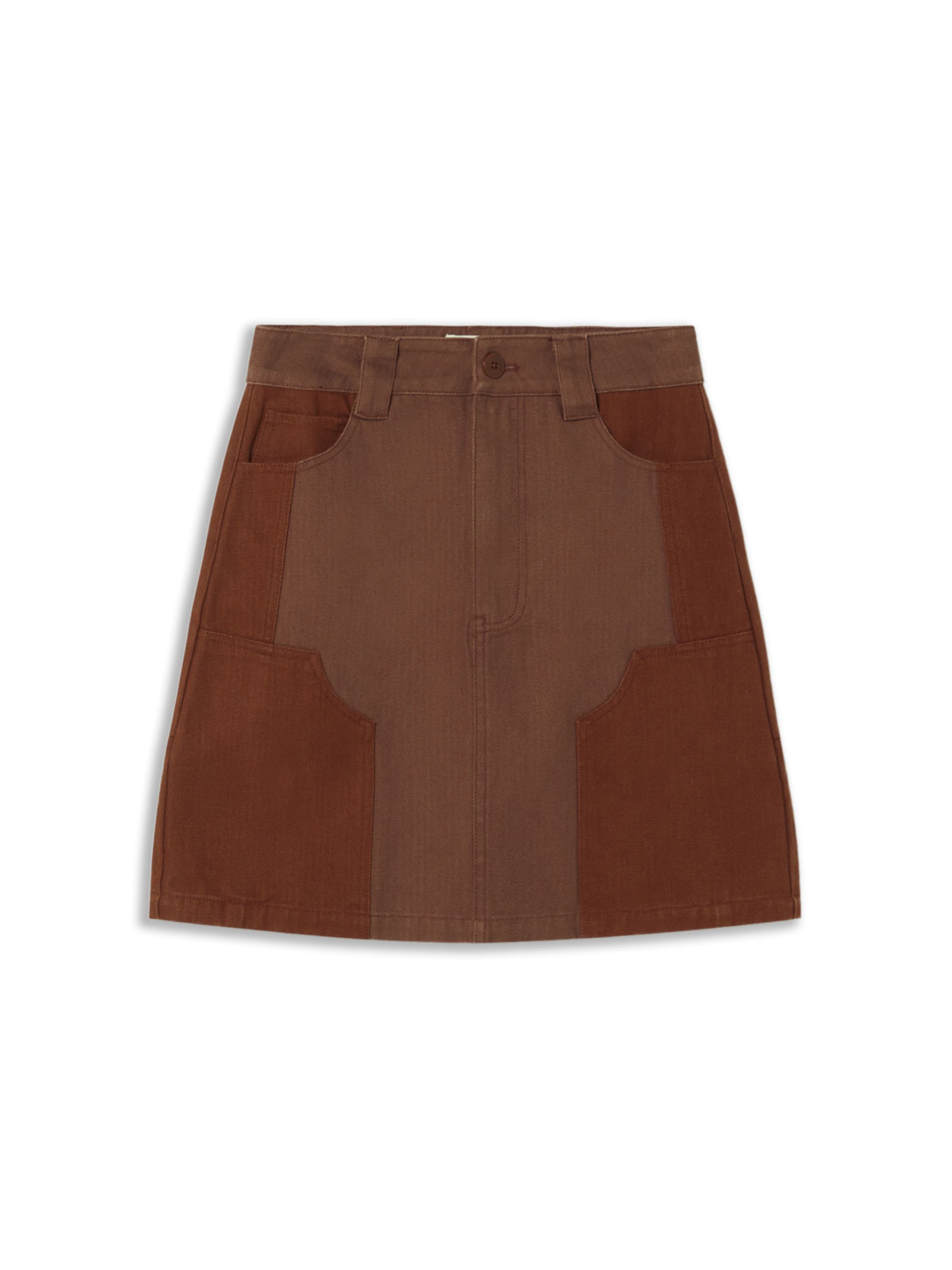 Fustă 'NEEL' de la Thinking MU pe maro: față