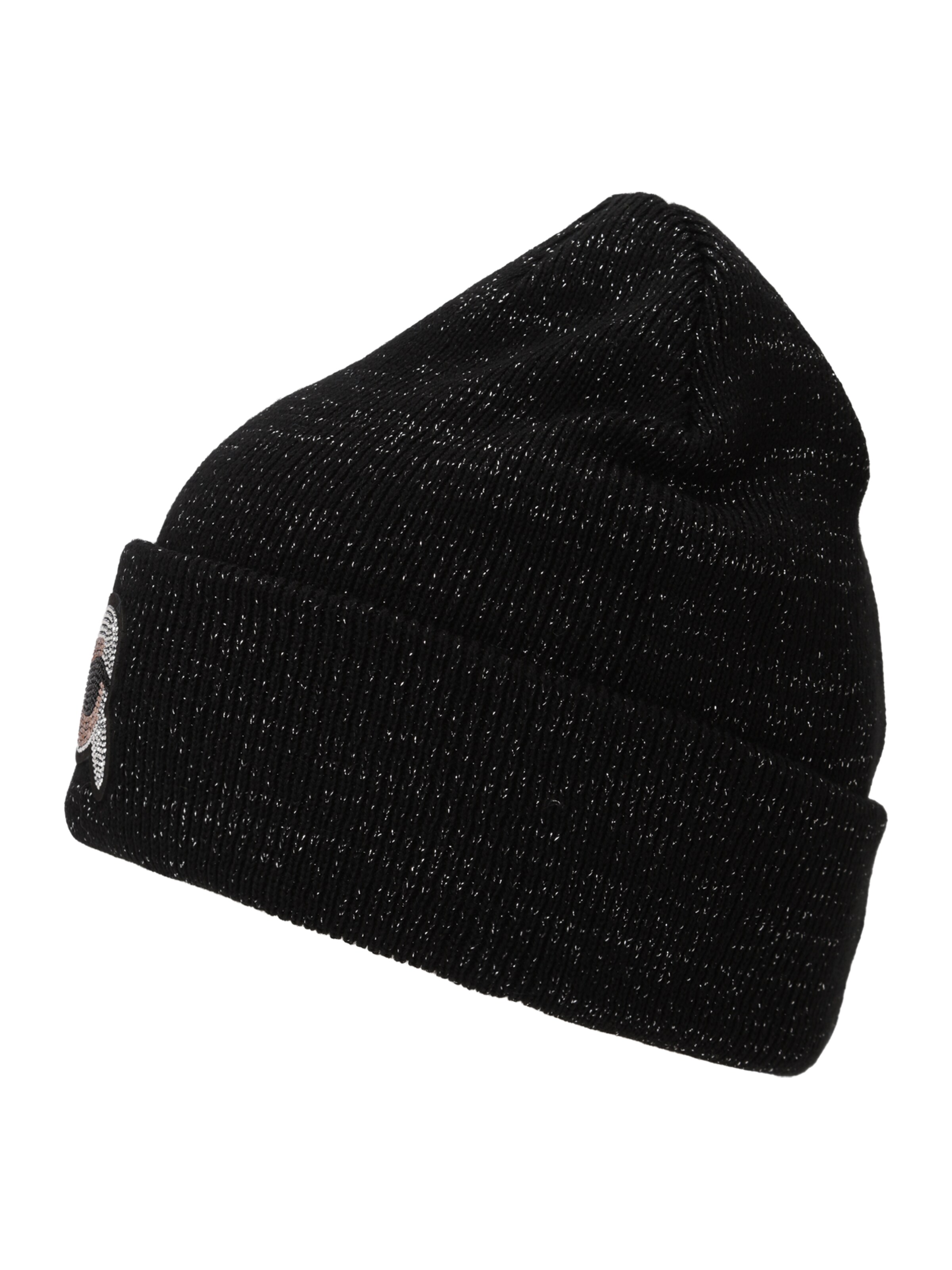 Karl Lagerfeld Mütze 'IKON' in Schwarz: Vorderseite