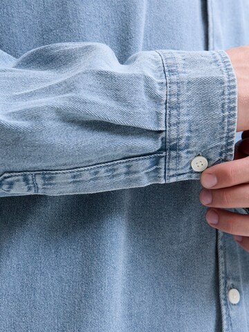 JACK & JONES Comfort fit Button Up Shirt 'JORNorrebro' in Blue