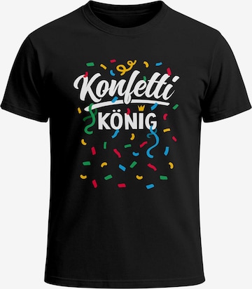 MoonWorks Shirt 'Konfetti König' in Schwarz: Vorderseite