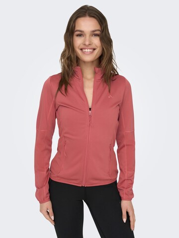 ONLY PLAY Athletic Fleece Jacket 'Jetta' in Red: front