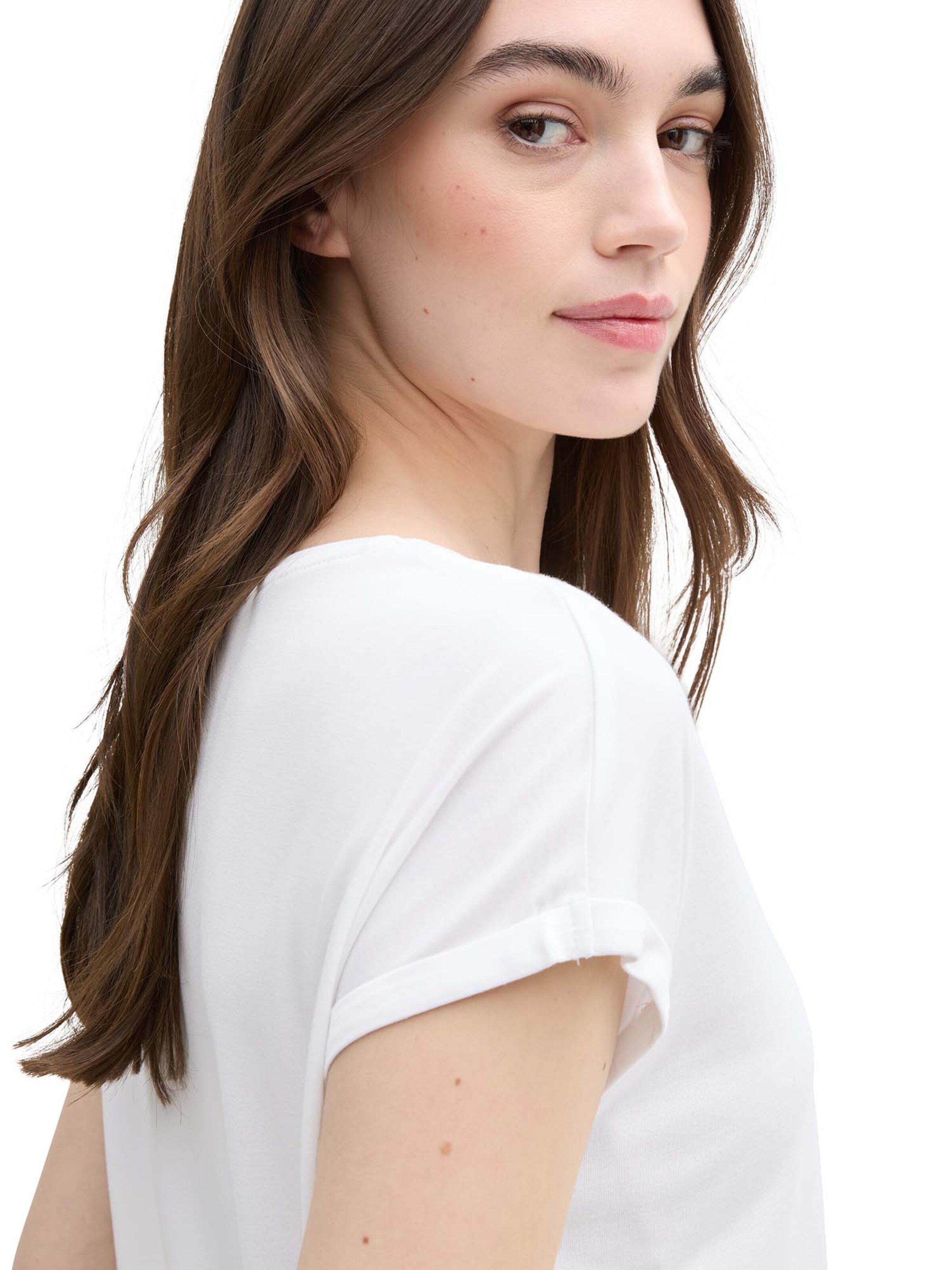 Tricou de la TOM TAILOR DENIM pe alb