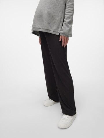 MAMALICIOUS Wide Leg Hose in Schwarz