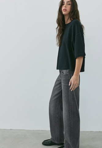 Pull&Bear Широки крачоли Дънки в сиво