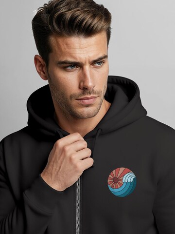 Neverless Zip-Up Hoodie 'Vintage Sunrise' in Black