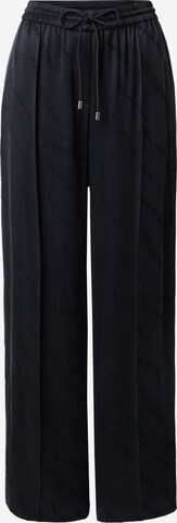 HUGO Wide leg Trousers with creases in Black: front