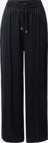 HUGO Red - Pierna ancha Pantalón de pinzas en negro: frente