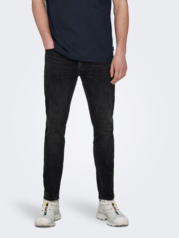 Coupe slim Jean 'Loom' Only & Sons en noir : devant