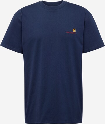 Carhartt WIP T-shirt 'American Script' i blå: framsida