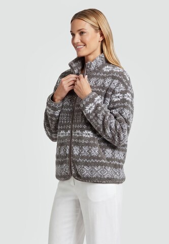 usha WHITE LABEL Fleece jas in Grijs: voorkant