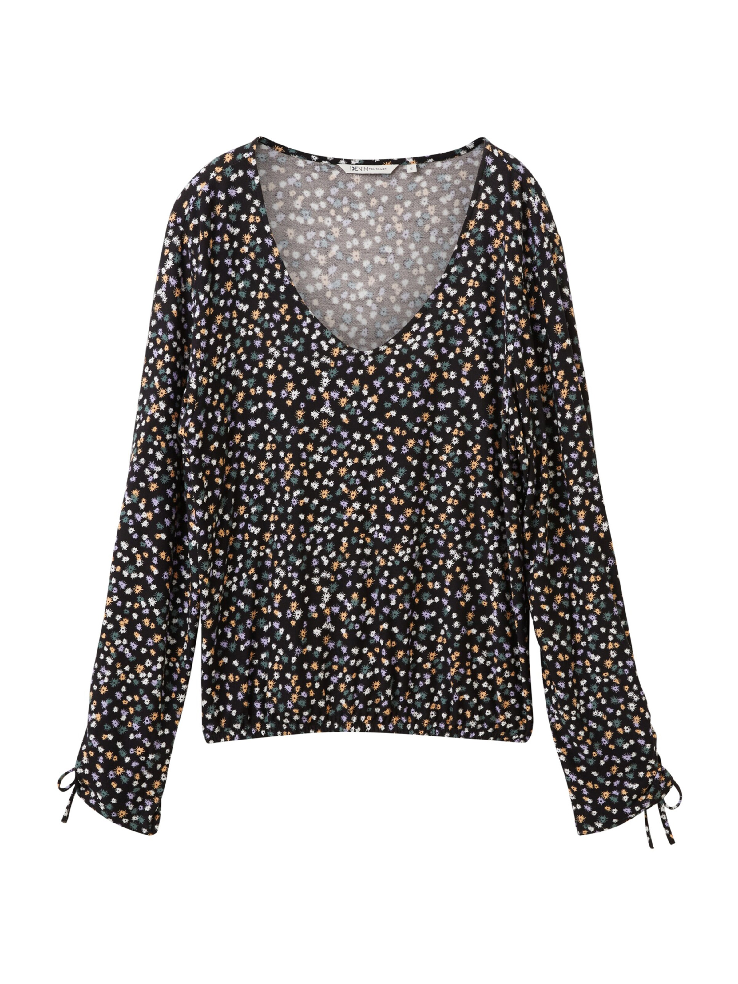 melns TOM TAILOR DENIM T-Krekls: no priekšpuses