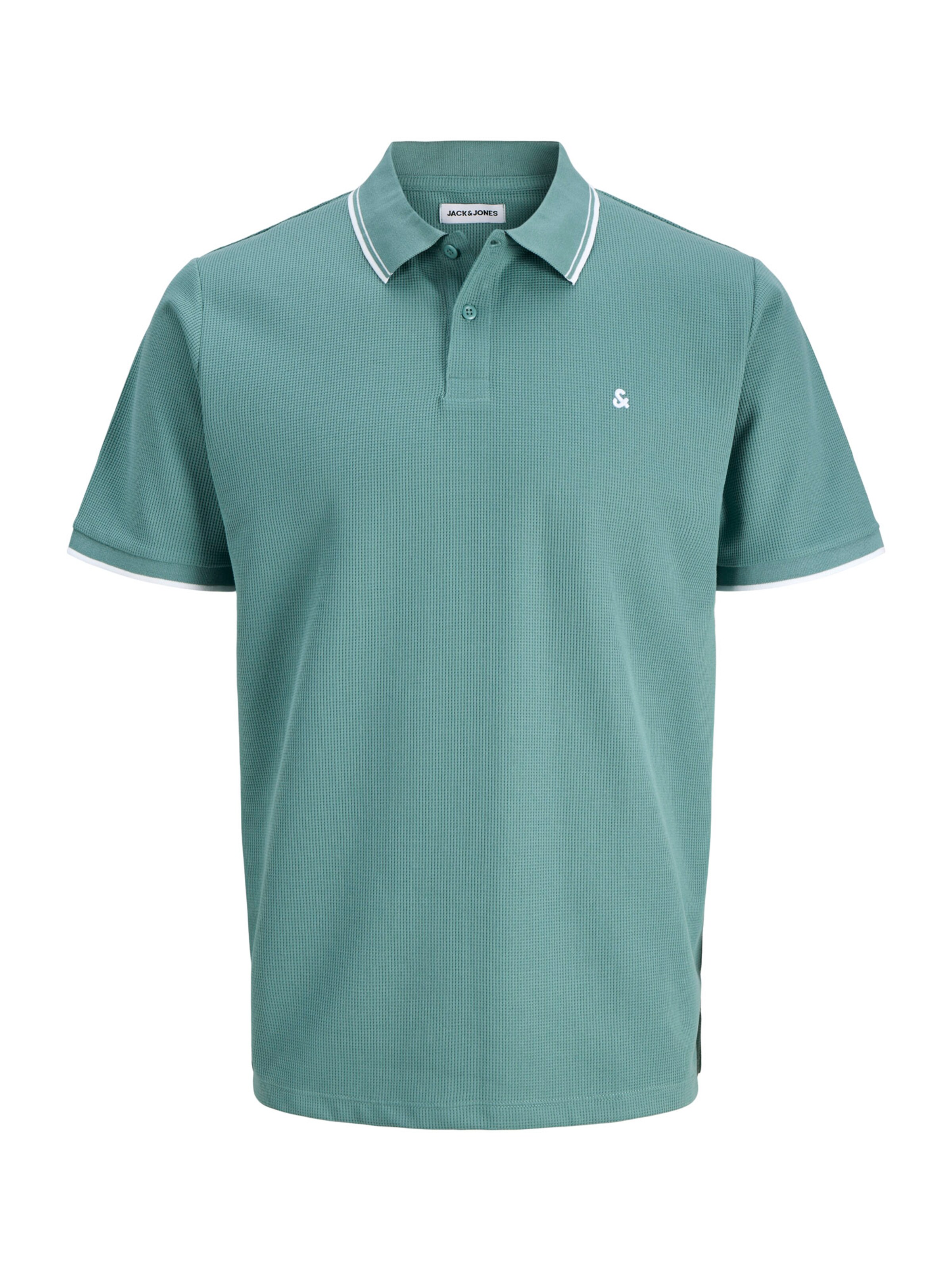 JACK & JONES T-Shirt 'JJEAUSTIN' en bleu cyan / blanc, Vue avec produit