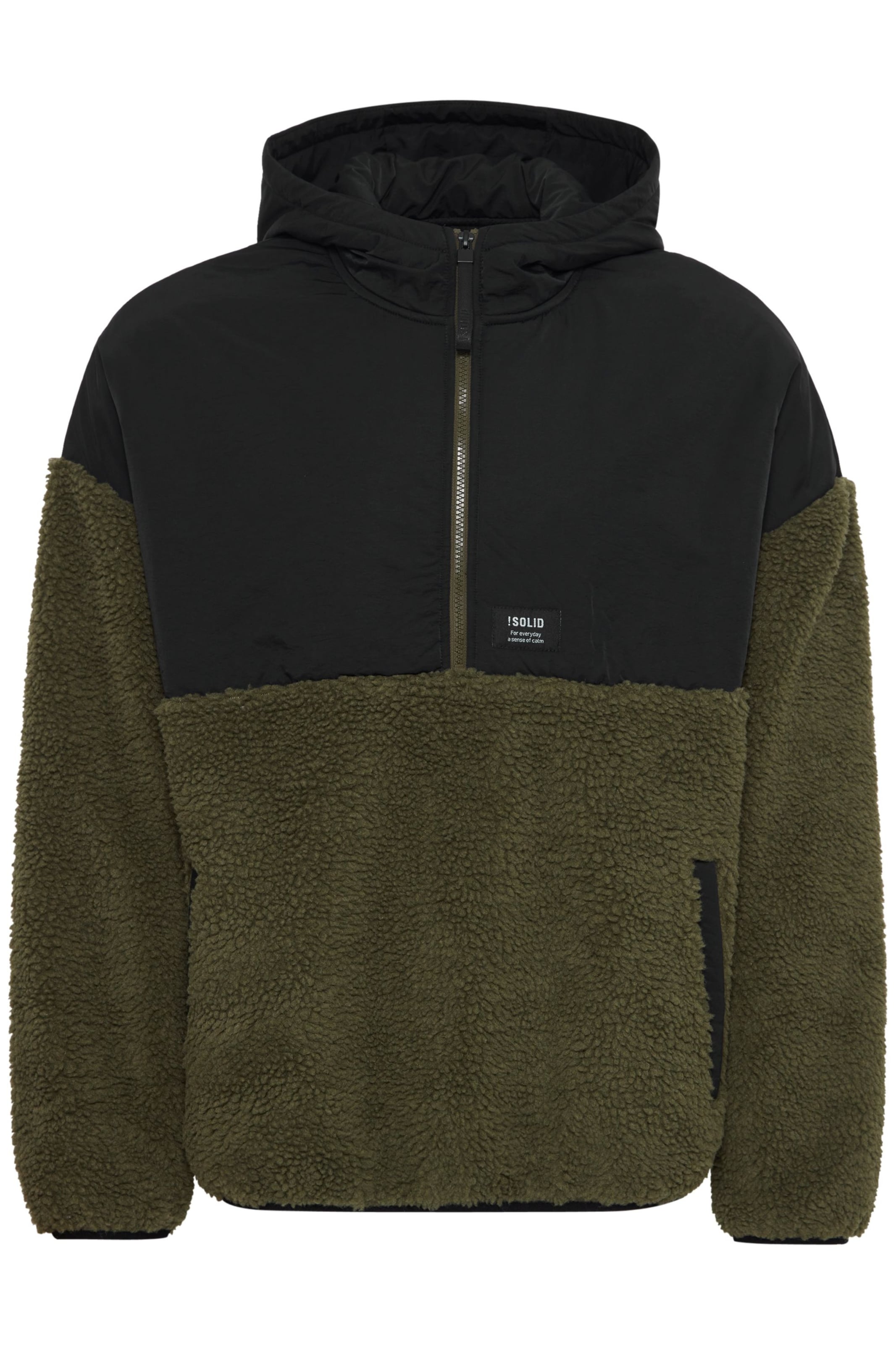 !Solid Fleece jas ' SDMarco ' in Groen: voorkant