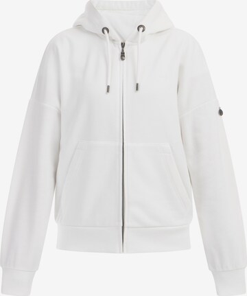 DreiMaster Vintage Zip-Up Hoodie 'Idem' in White: front